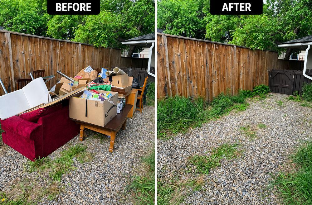 Before and after: furniture and household junk